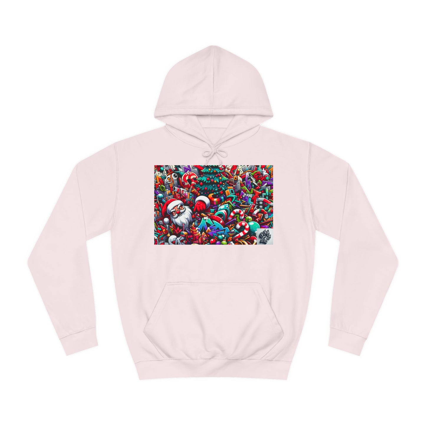 Festive Santa Graphic Unisex College Hoodie - Perfect Holiday Wear