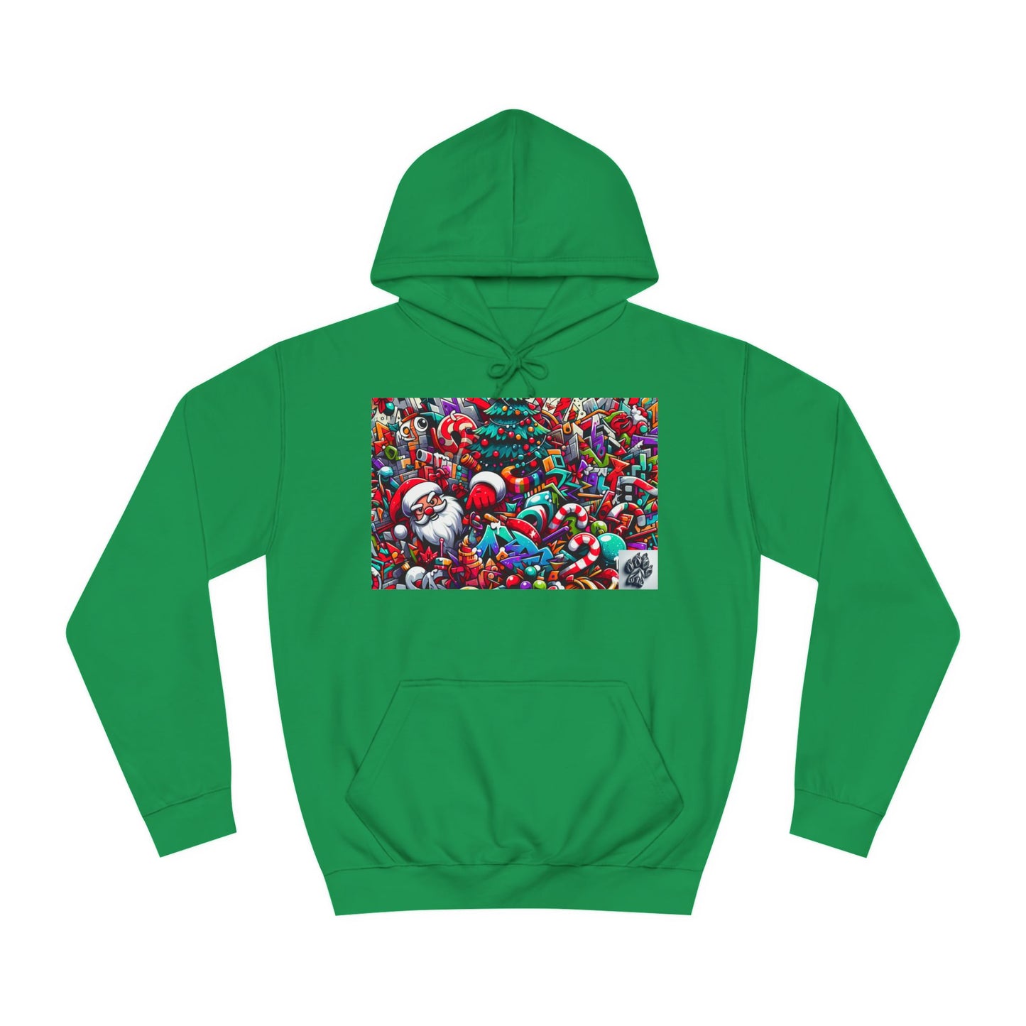 Festive Santa Graphic Unisex College Hoodie - Perfect Holiday Wear