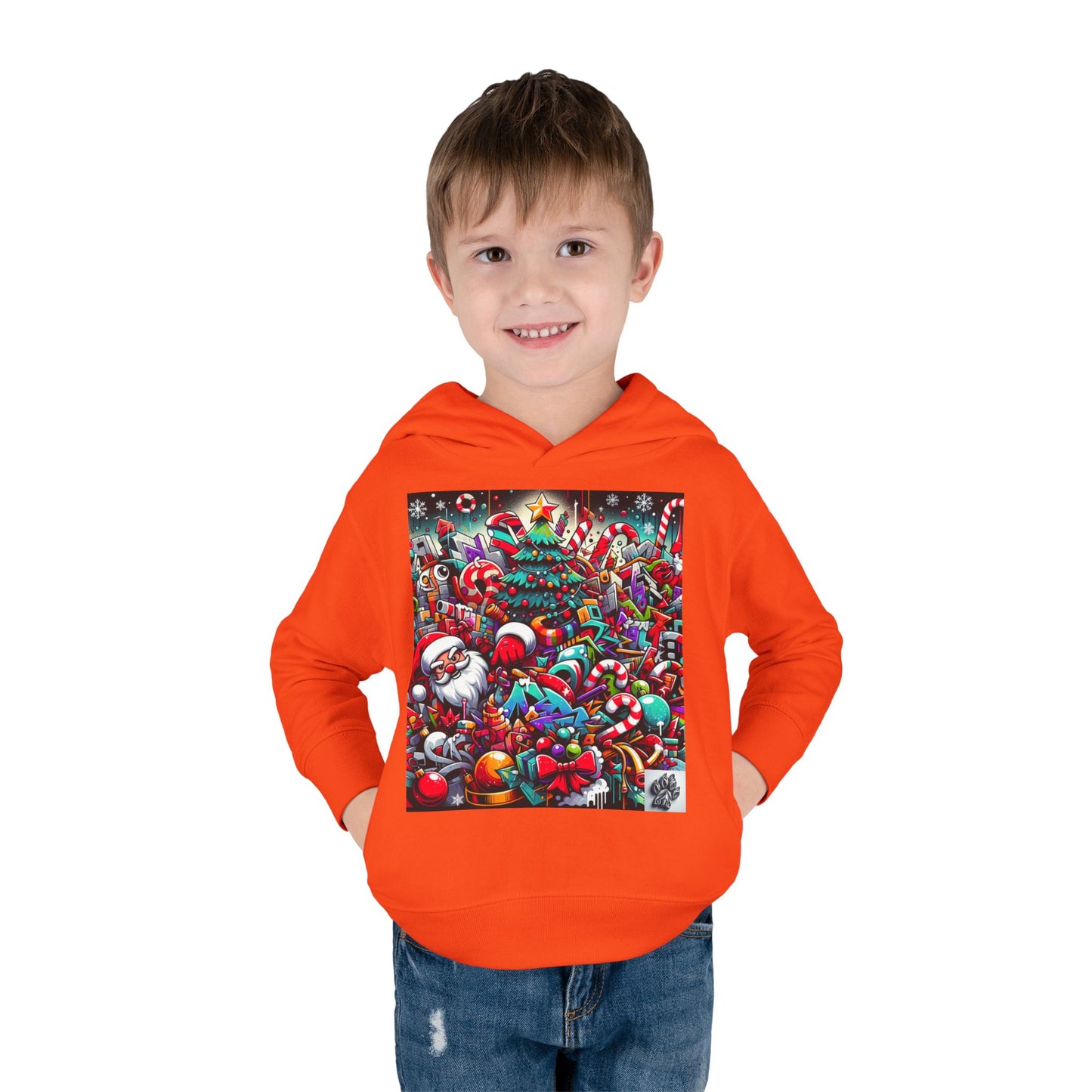 Festive Santa Toddler Hoodie - Cozy Christmas Fleece Pullover